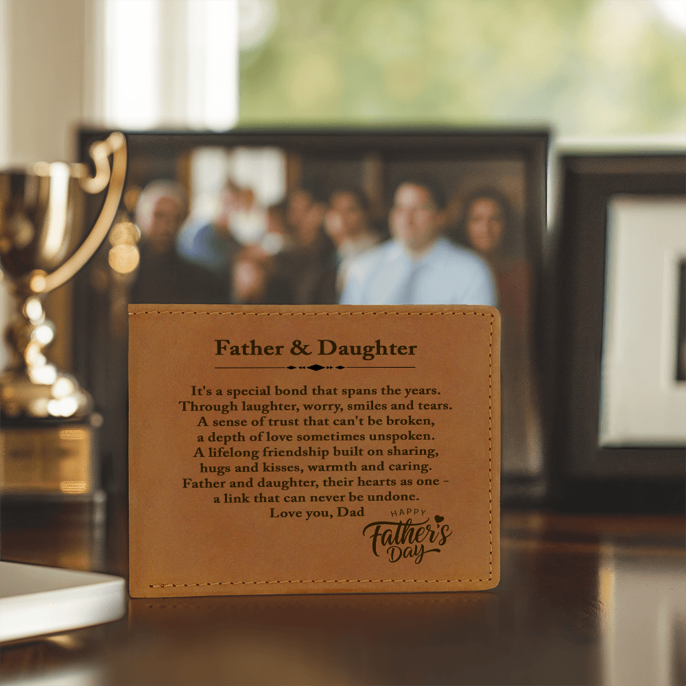 Father & Daughter Leather Wallet – Meaningful Father's Day Gift for Dad from Daughter
