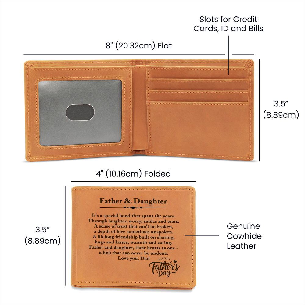 Father & Daughter Leather Wallet – Meaningful Father's Day Gift for Dad from Daughter