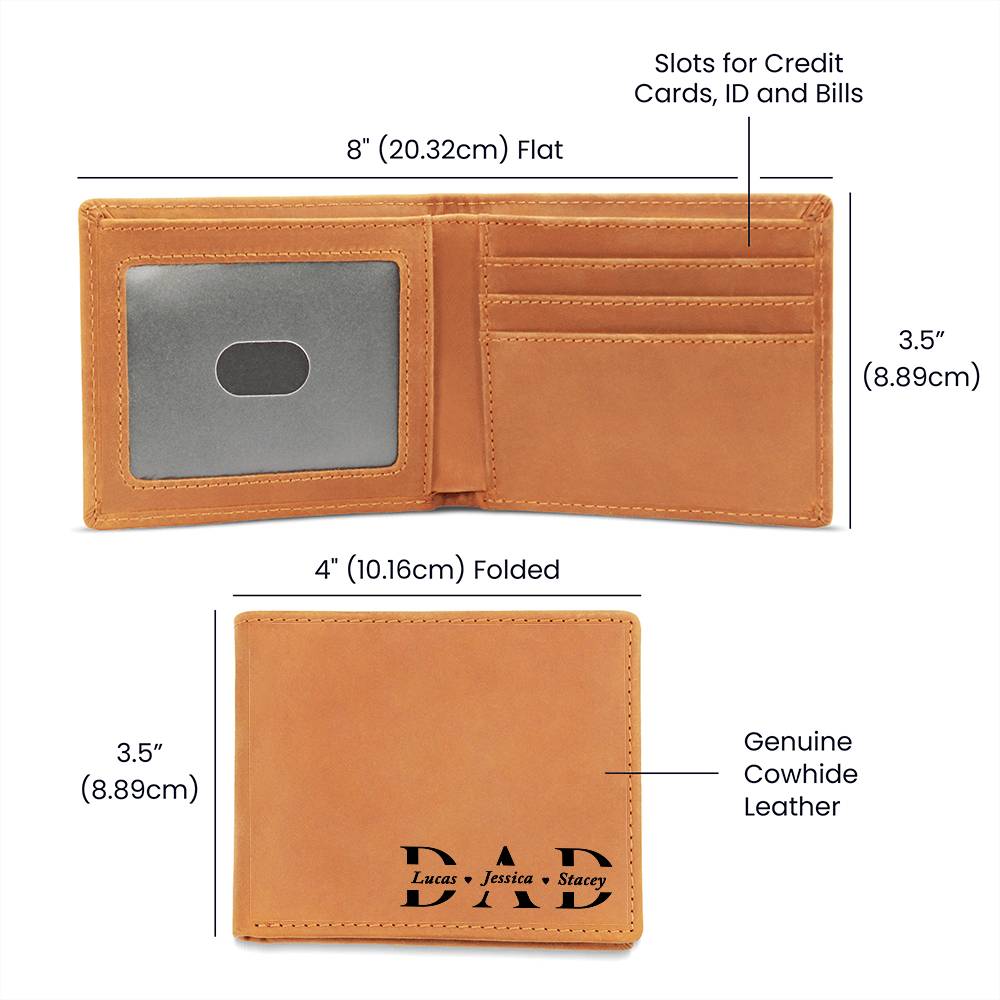 Customized Dad Wallet with Kids Names
