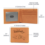 Personalized Our First Christmas Together Leather Wallet for New Dad – Custom Gift for First Time Father from Baby