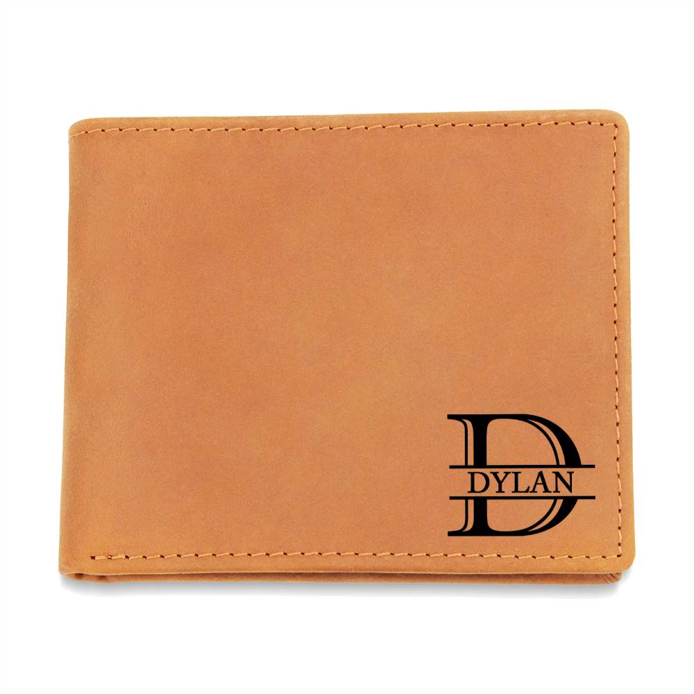 Personalized Leather Mens Wallet, Christmas Gift for Boyfriend, Him, Husband, Father, Dad, Engraved Custom Anniversary Wallet