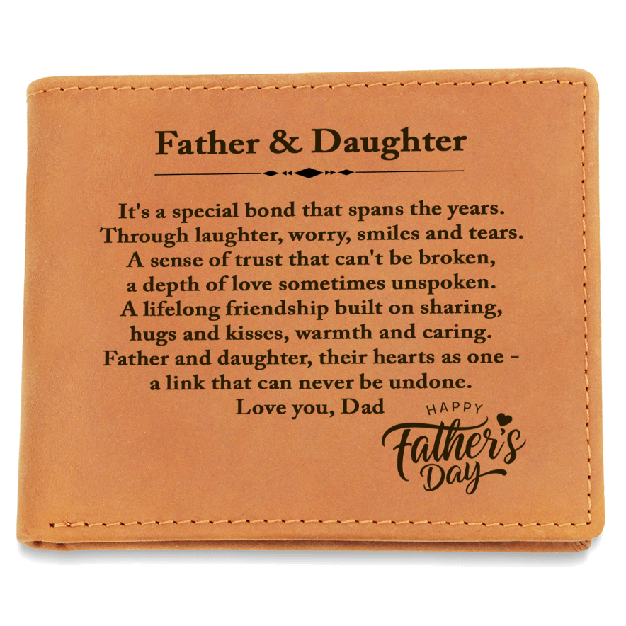 Father & Daughter Leather Wallet – Meaningful Father's Day Gift for Dad from Daughter