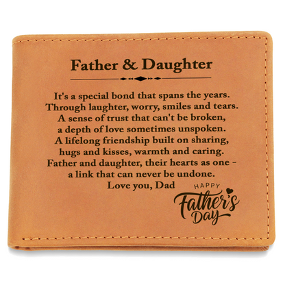 Father & Daughter Leather Wallet – Meaningful Father's Day Gift for Dad from Daughter