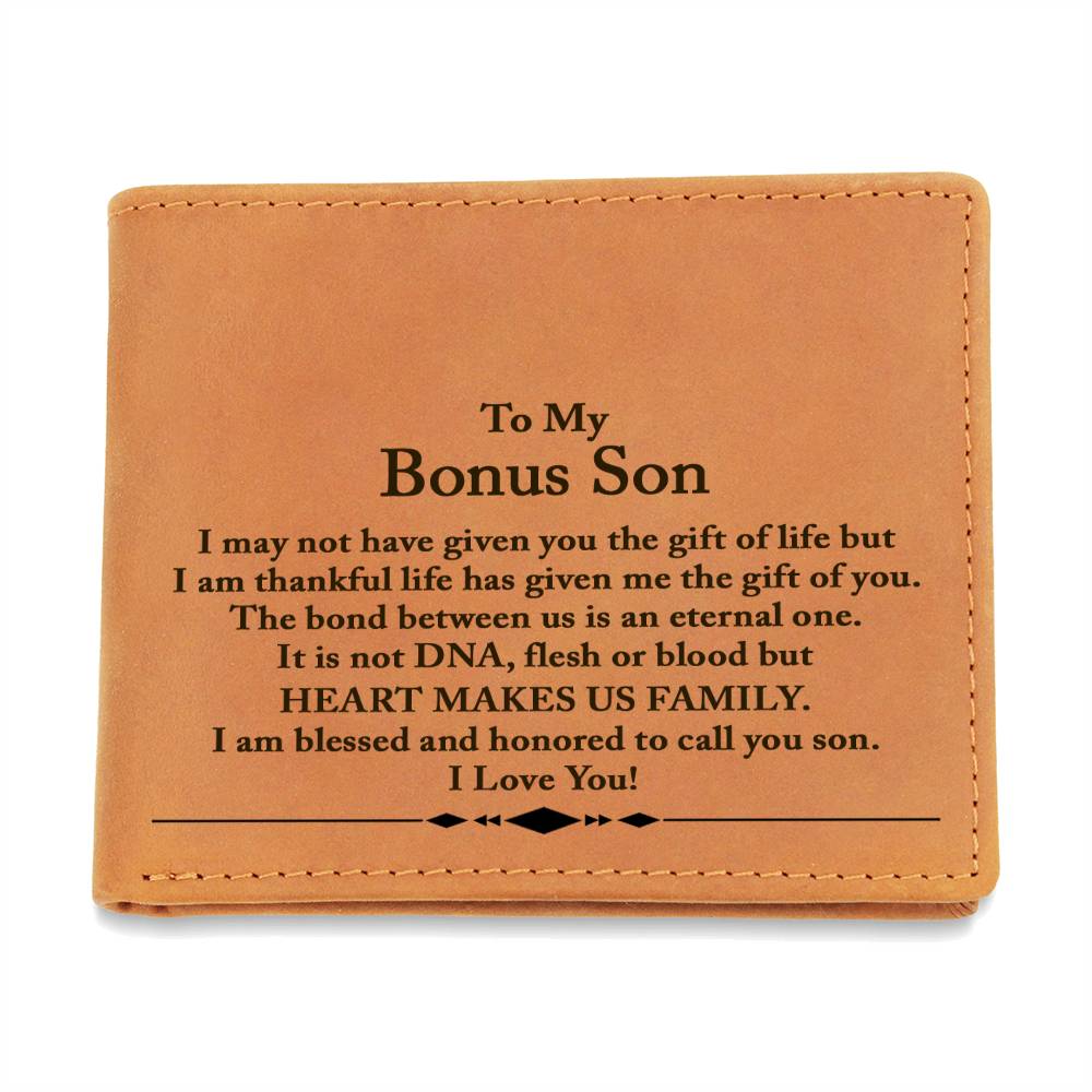 Bonus Son Wallet, Bonus Son Gift, Step Son Gift, Stepson Birthday Gift, Adopted Son Gift, Graduation Gift For Bonus Son, Christmas Gifts
