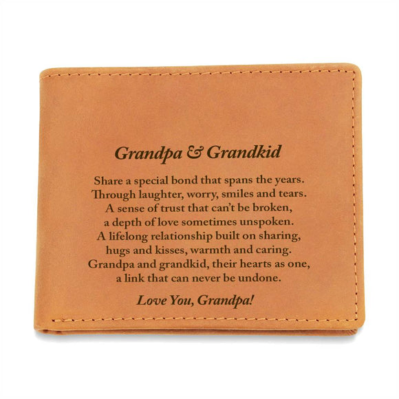 Grandpa Wallet, Grandpa Gift, Grandpa and Grandkid Gift, New Grandpa Gift, Christmas Gift for Grandpa, Father's Day Gift for Grandfather