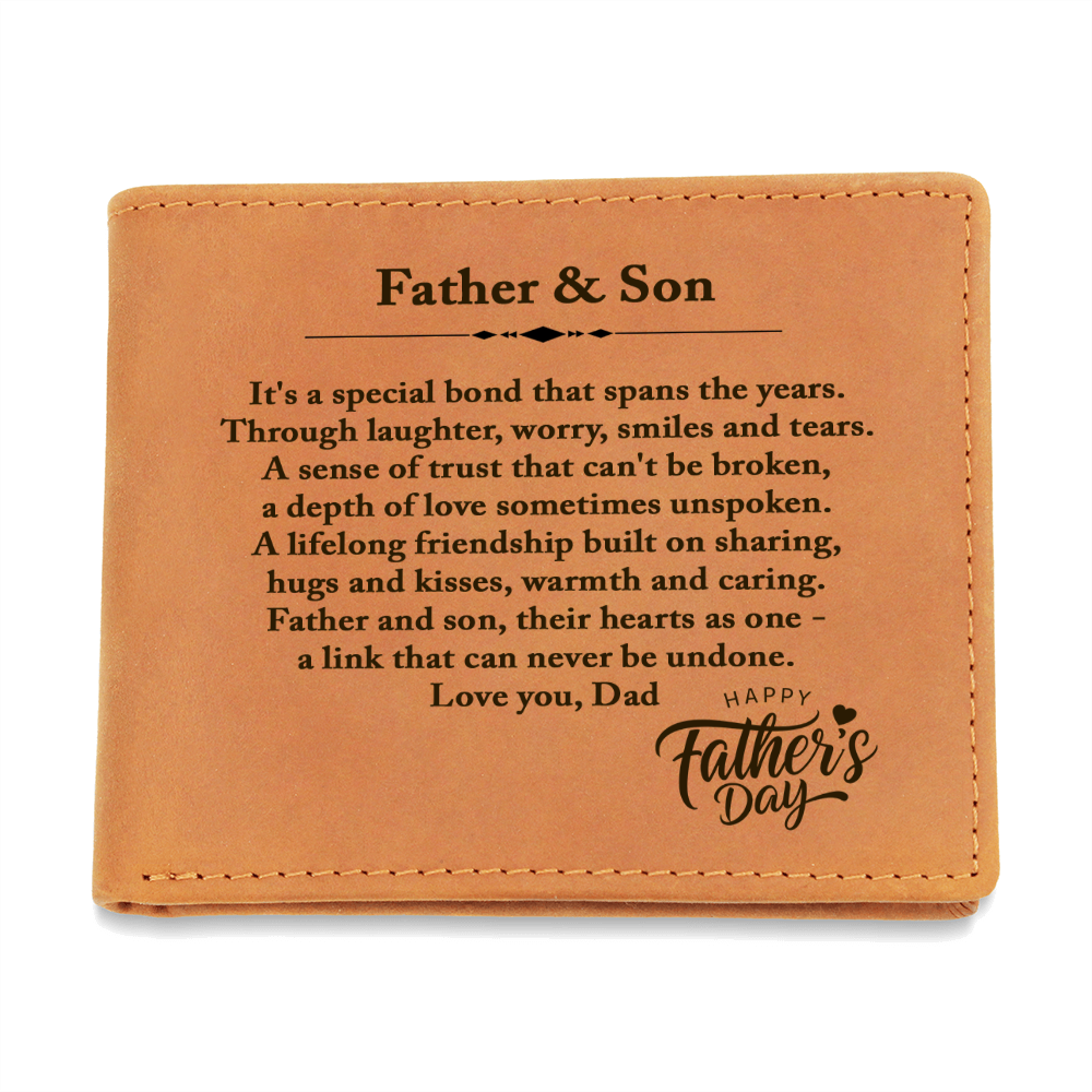 Father & Son Leather Wallet – Meaningful Father's Day Gift for Dad from Son