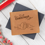 Personalized Our First Christmas Together Leather Wallet for New Dad – Custom Gift for First Time Father from Baby
