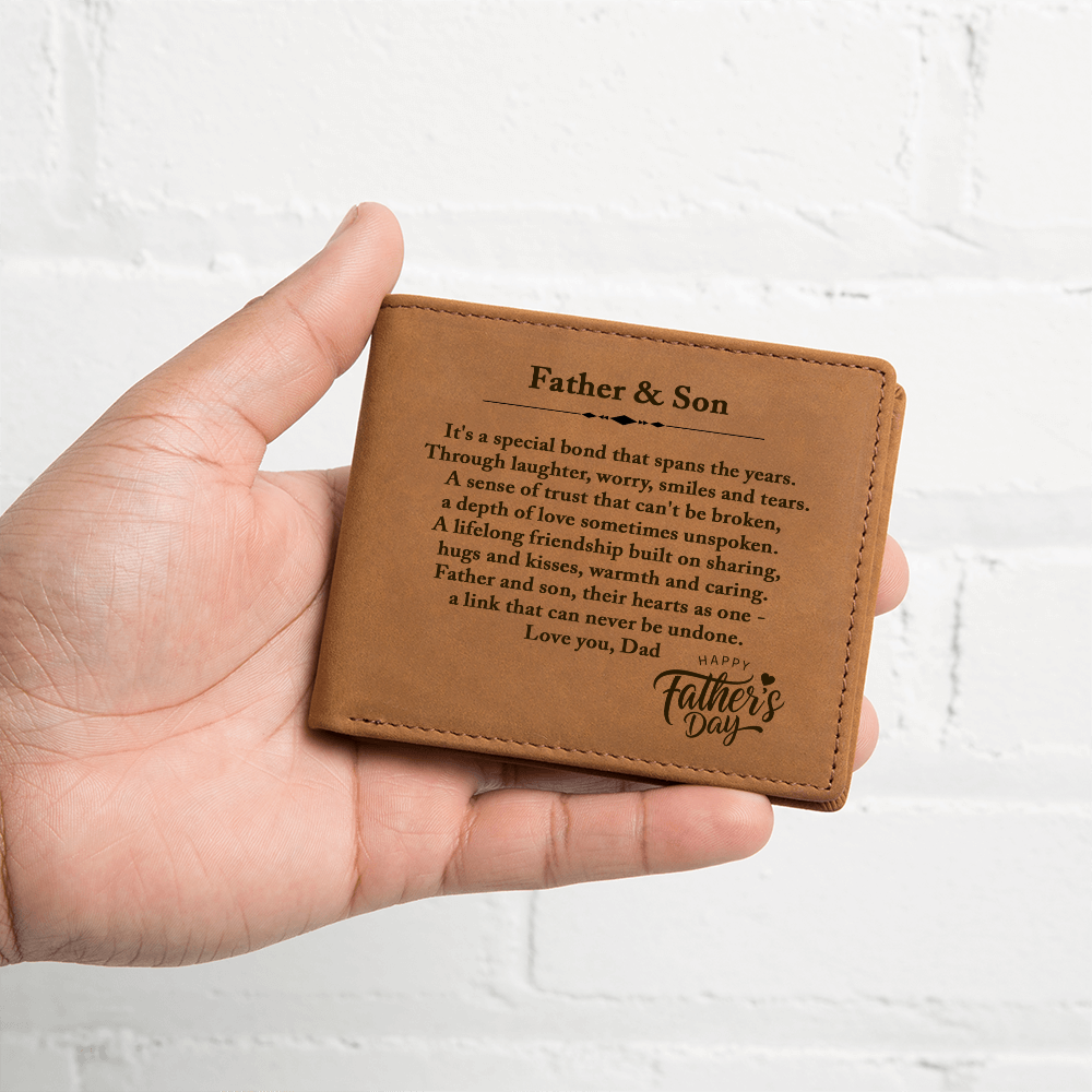 Father & Son Leather Wallet – Meaningful Father's Day Gift for Dad from Son