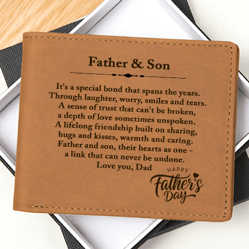 Father & Son Leather Wallet – Meaningful Father's Day Gift for Dad from Son