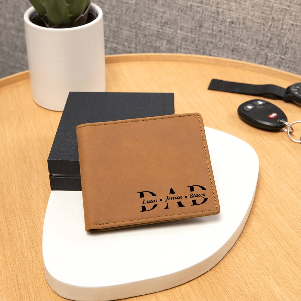 Customized Dad Wallet with Kids Names