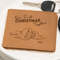 Personalized Our First Christmas Together Leather Wallet for New Dad – Custom Gift for First Time Father from Baby