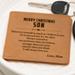 Christmas Gift for Son – Personalized Leather Wallet, Inspirational Gift from Mom or Dad