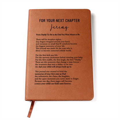 New Dad Journal for First Father's Day, Personalized Leather Journal for Daddy-To-Be, First Year Dad Memory Book Gift for New Father