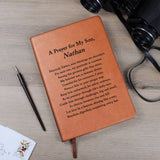 Son Gift from Mom, A Prayer for My Son, Personalized Leather Journal Gift for Son, Son Birthday, Son Graduation, Son Christmas Gifts
