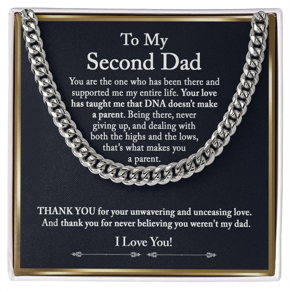 To My Second Dad Cuban Chain Gift, Bonus Dad Gift, Step Dad Gift from Step Children