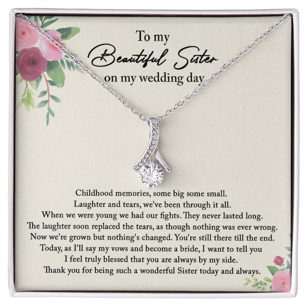 Sister Wedding Gift from Bride, Sister of the Bride Necklace, Sister Wedding Gift, Thank you Gift to Sister Maid of Honor, Matron of Honor