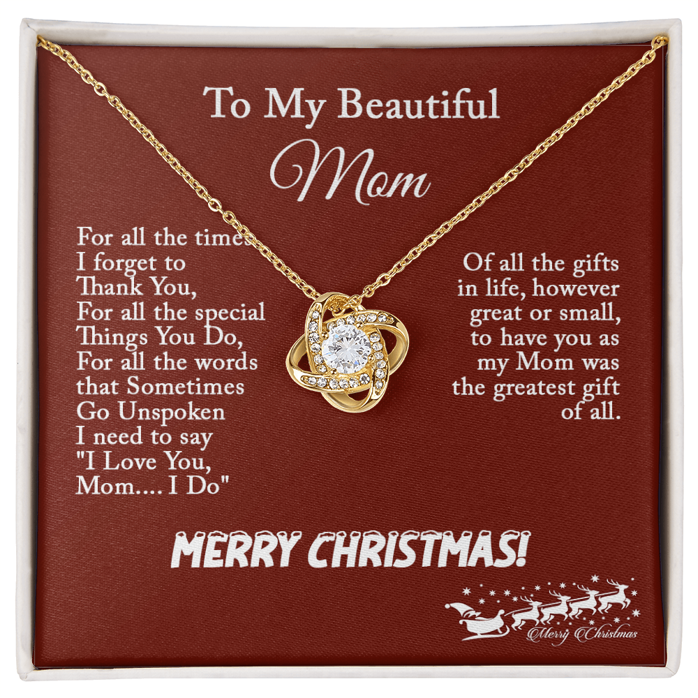 Christmas Gift for Mom – Love Knot Necklace, Meaningful Jewelry Gift for Mom