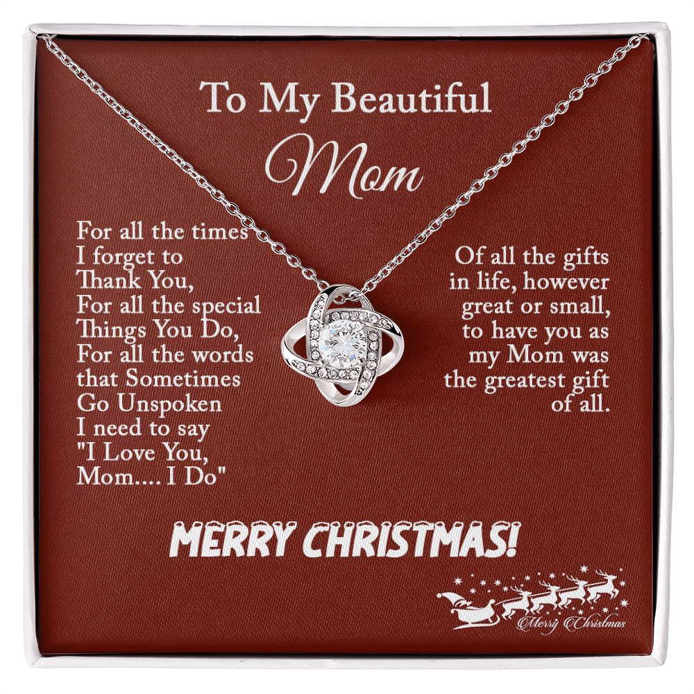 Christmas Gift for Mom – Love Knot Necklace, Meaningful Jewelry Gift for Mom
