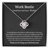 Work Bestie Funny Gift, CoWorker Birthday Gift, CoWorker Appreciation Gift, Work Bestie Personalized Gift Necklace, CoWorker Christmas Gift