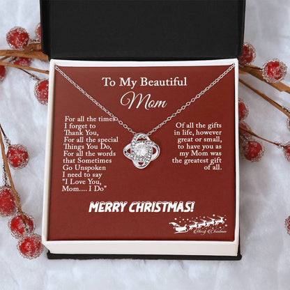 Christmas Gift for Mom – Love Knot Necklace, Meaningful Jewelry Gift for Mom
