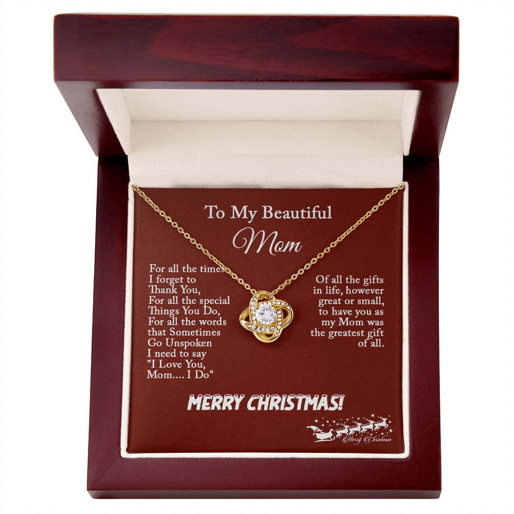 Christmas Gift for Mom – Love Knot Necklace, Meaningful Jewelry Gift for Mom