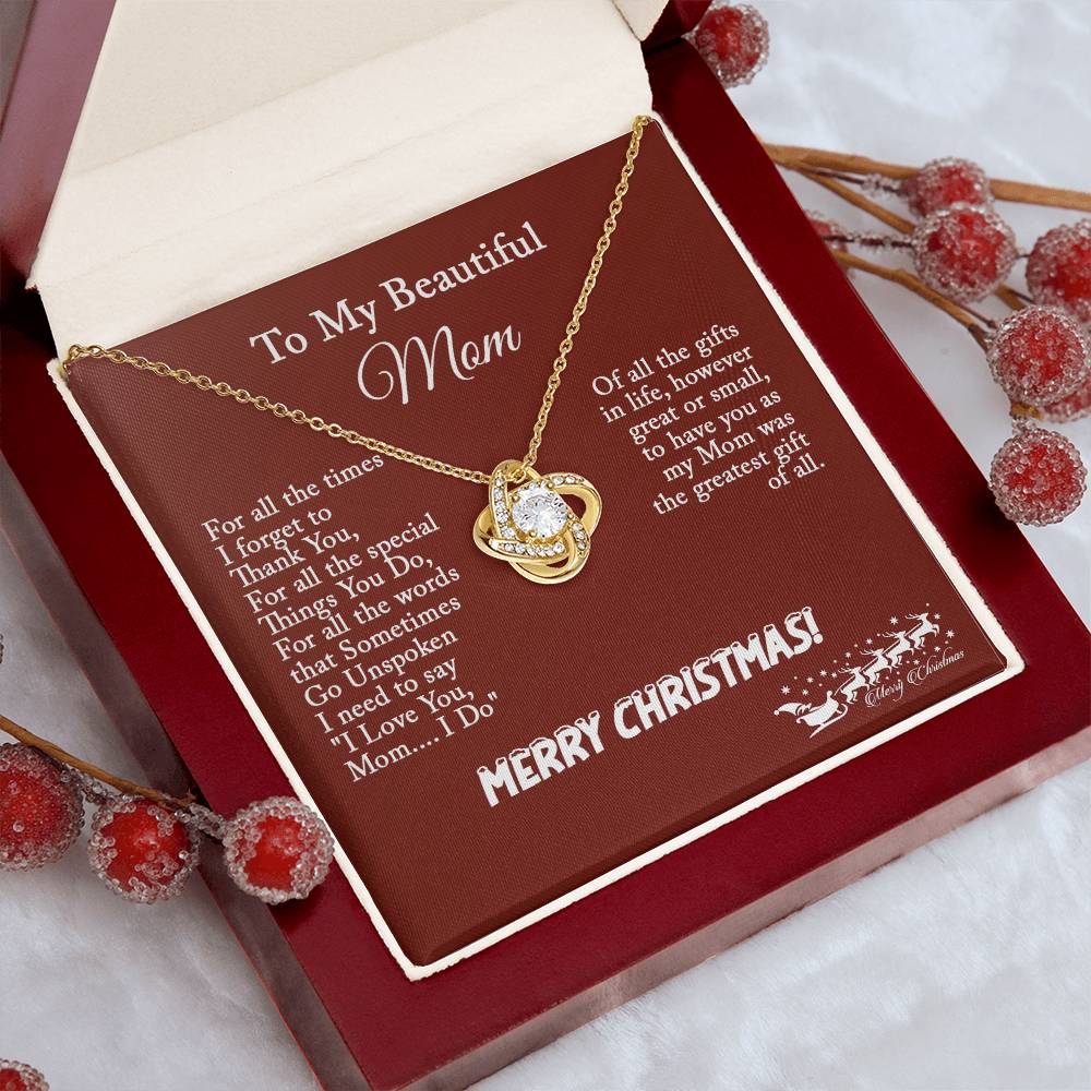Christmas Gift for Mom – Love Knot Necklace, Meaningful Jewelry Gift for Mom