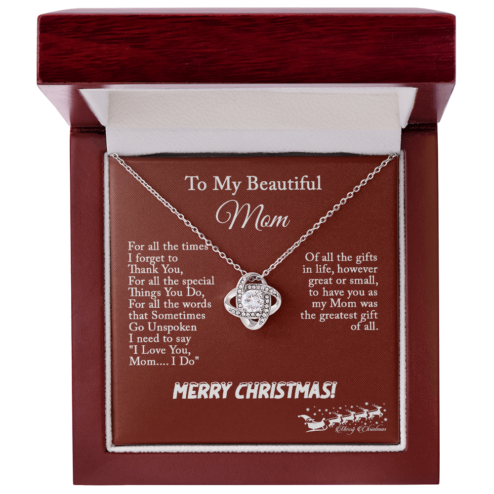 Christmas Gift for Mom – Love Knot Necklace, Meaningful Jewelry Gift for Mom