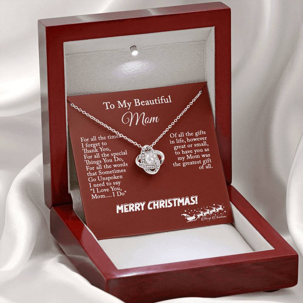 Christmas Gift for Mom – Love Knot Necklace, Meaningful Jewelry Gift for Mom