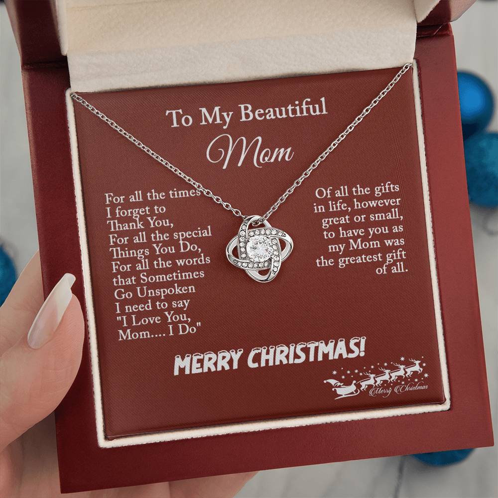 Christmas Gift for Mom – Love Knot Necklace, Meaningful Jewelry Gift for Mom