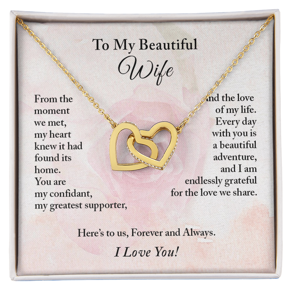 To My Beautiful Wife Necklace, Anniversary Gift for Wife, Wife Gift Ideas, Valentine's Day Gift, Christmas Gift