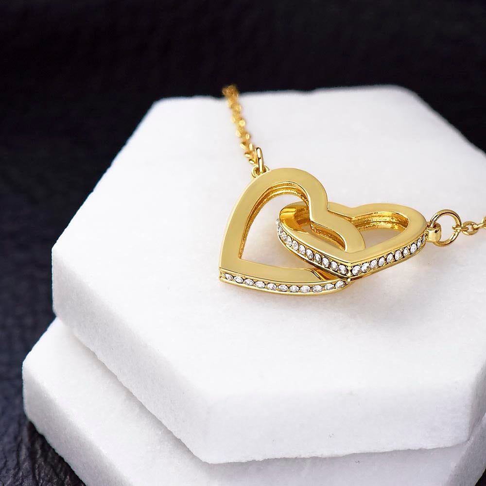 Christmas Gift for Mom from Son – Interlocking Hearts Necklace, Mother and Son Jewelry Gift