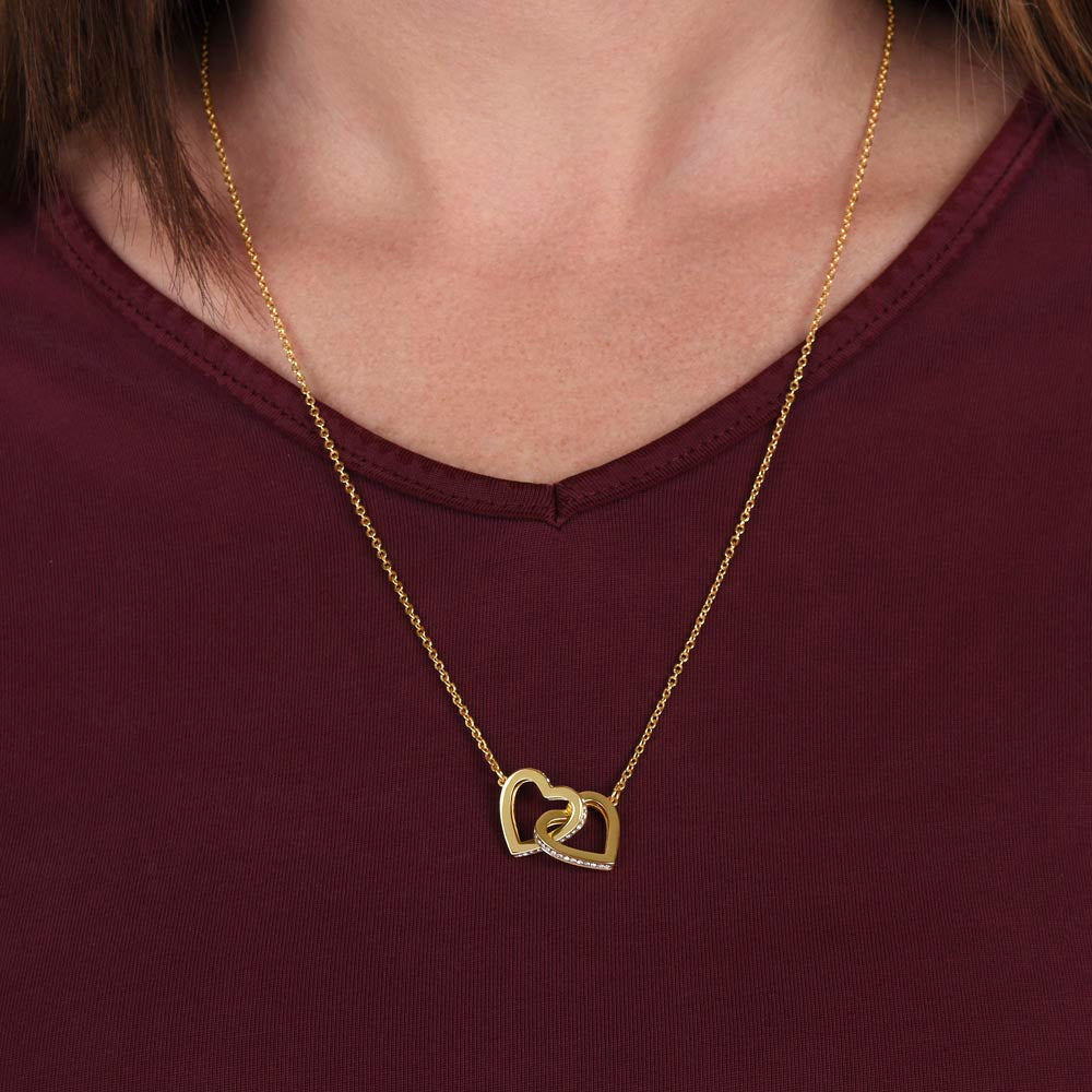 Christmas Gift for Mom from Son – Interlocking Hearts Necklace, Mother and Son Jewelry Gift