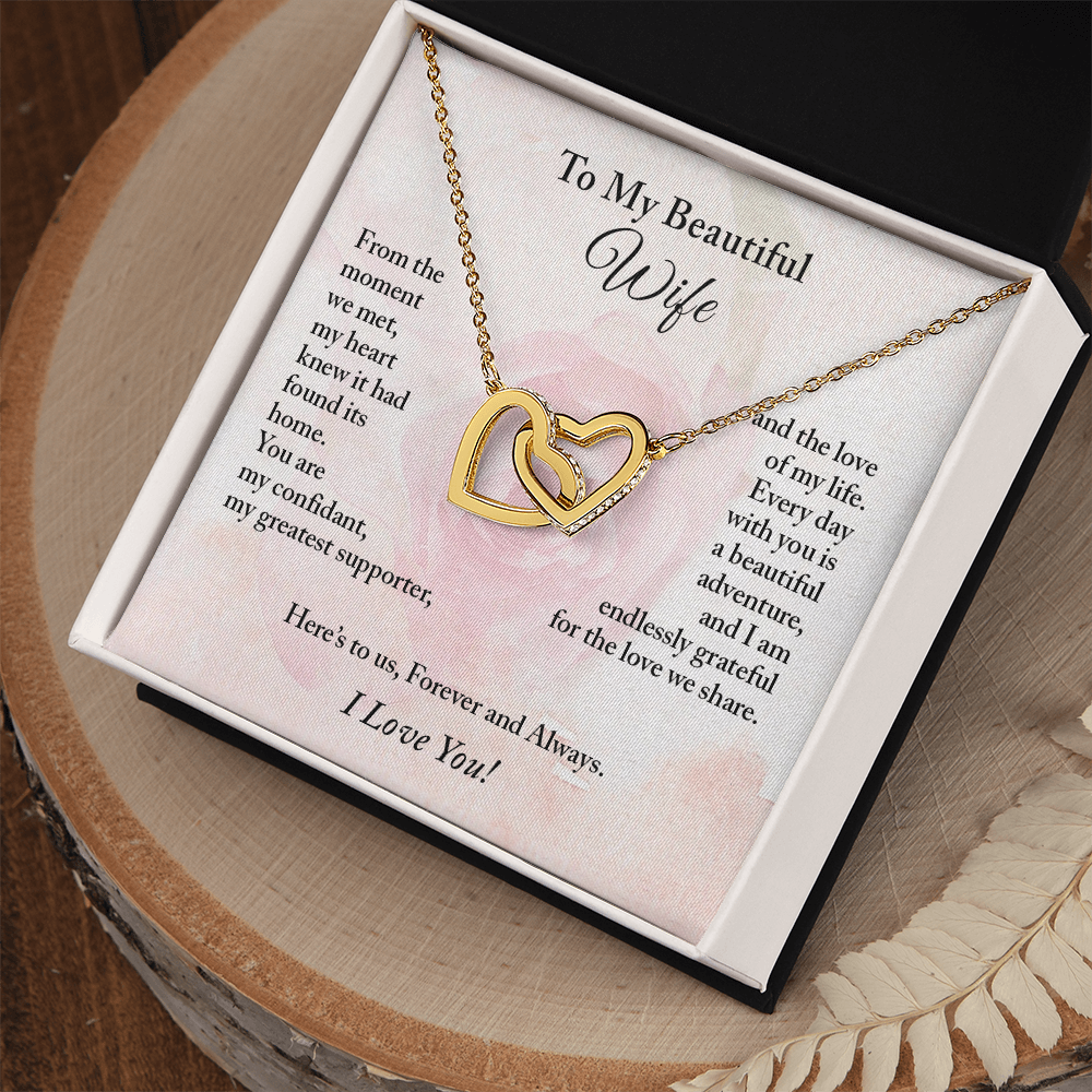 To My Beautiful Wife Necklace, Anniversary Gift for Wife, Wife Gift Ideas, Valentine's Day Gift, Christmas Gift