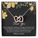 Thank You Gift Necklace, Appreciation Gift, Thank You Gift For Friend, Gift For Boss, Coworker, Babysitter, Neighbor, Linked Hearts