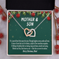 Christmas Gift for Mom from Son – Interlocking Hearts Necklace, Mother and Son Jewelry Gift