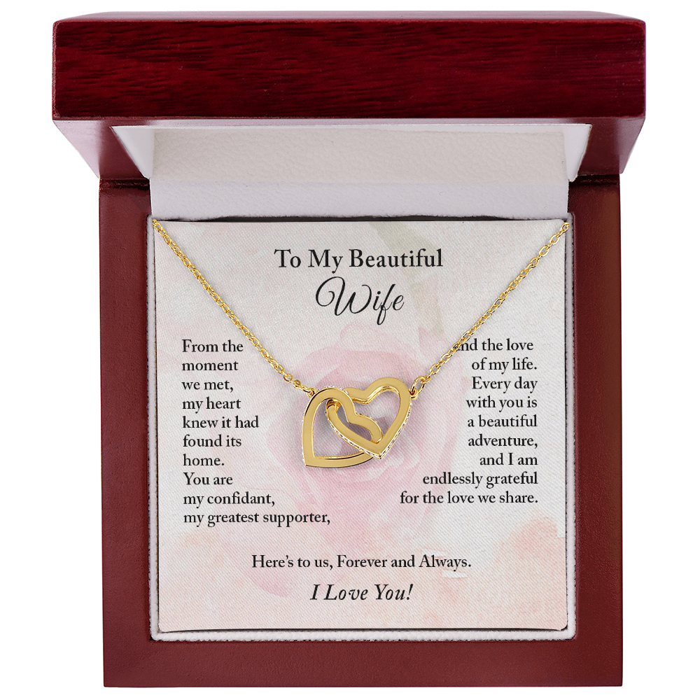 To My Beautiful Wife Necklace, Anniversary Gift for Wife, Wife Gift Ideas, Valentine's Day Gift, Christmas Gift