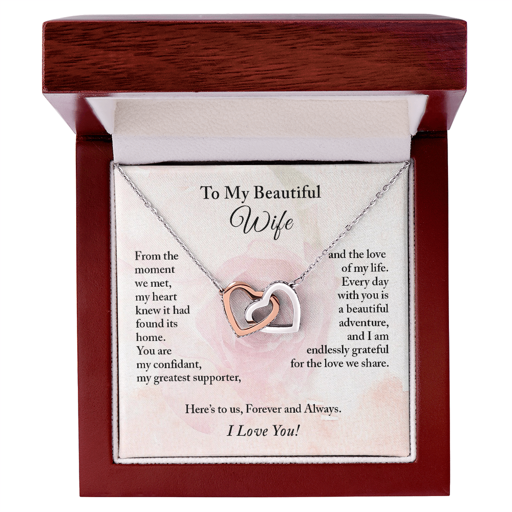 To My Beautiful Wife Necklace, Anniversary Gift for Wife, Wife Gift Ideas, Valentine's Day Gift, Christmas Gift