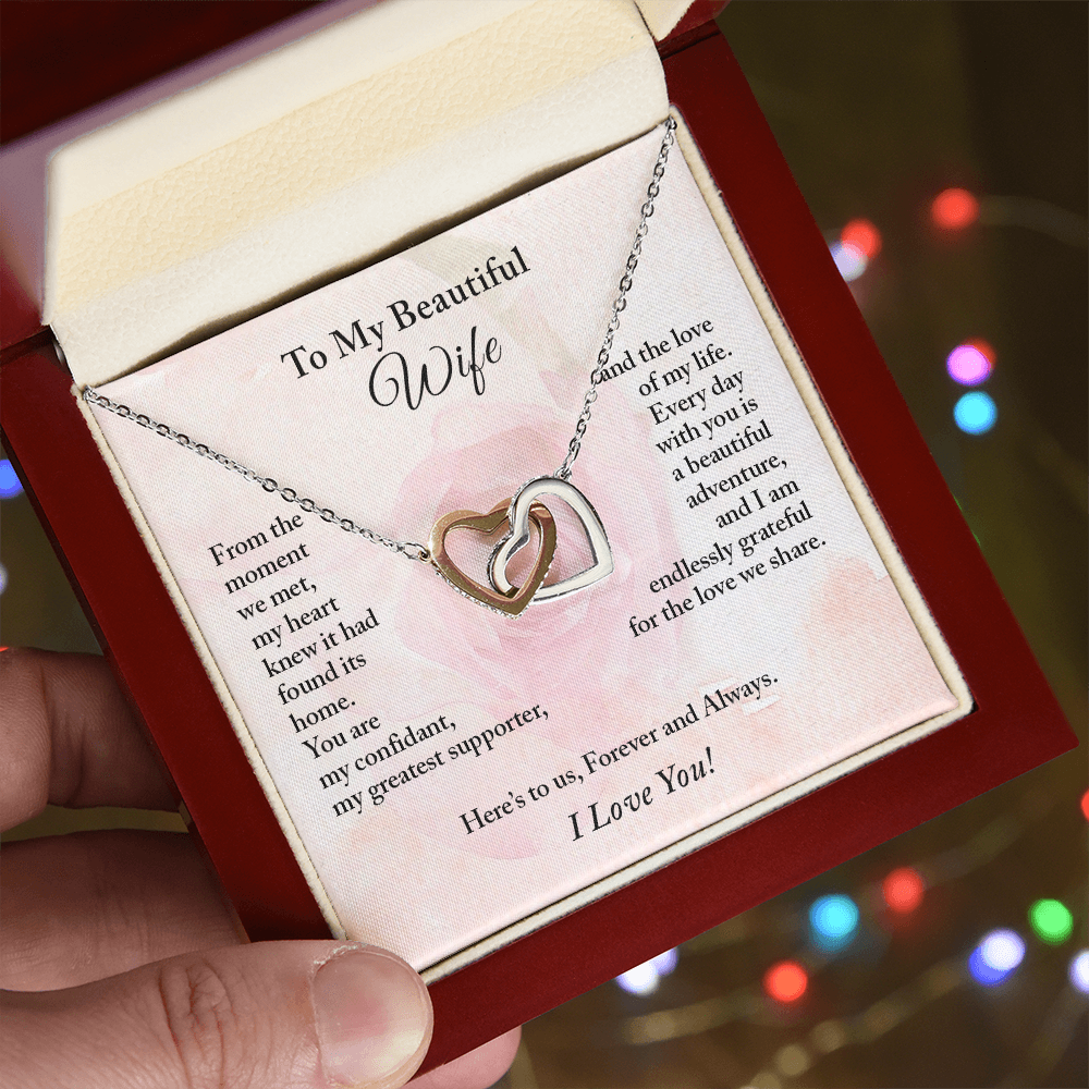 To My Beautiful Wife Necklace, Anniversary Gift for Wife, Wife Gift Ideas, Valentine's Day Gift, Christmas Gift