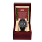 Christmas Gift for Son from Mom – Black Chronograph Watch with Message Card