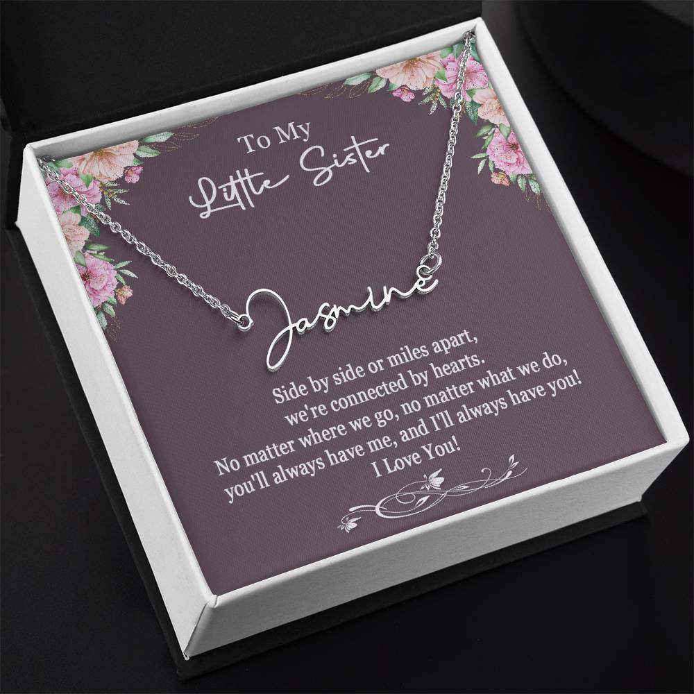 Little Sister Necklace Gift, Sister Gifts, Little Sister Birthday Gift, Gift for Little Sister, Sister Name Necklace, Christmas Gifts