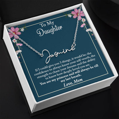 To My Daughter Necklace, Personalized Gift for Daughter, Daughter Necklace, Daughter Birthday Gift from Mom Daughter Graduation, Christmas Gift for Daughter