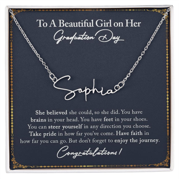 Signature Name Necklace - Graduation Gift 04