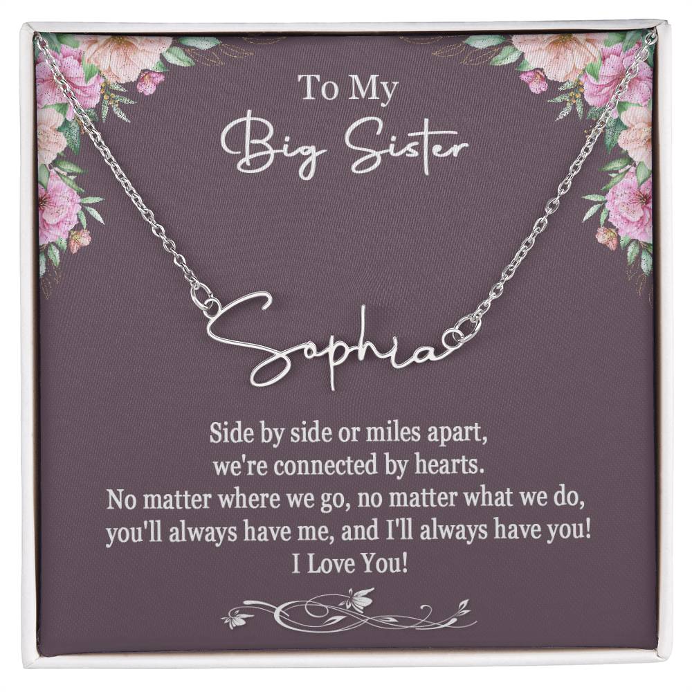 To My Big Sister Necklace, Big Sister Necklace Gift