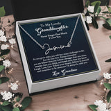 To My Lovely Granddaughter Signature Name Necklace, Granddaughter Birthday, Graduation Gift from Grandma, Gift from Grandpa