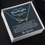 To My Lovely Granddaughter Signature Name Necklace, Granddaughter Birthday, Graduation Gift from Grandma, Gift from Grandpa