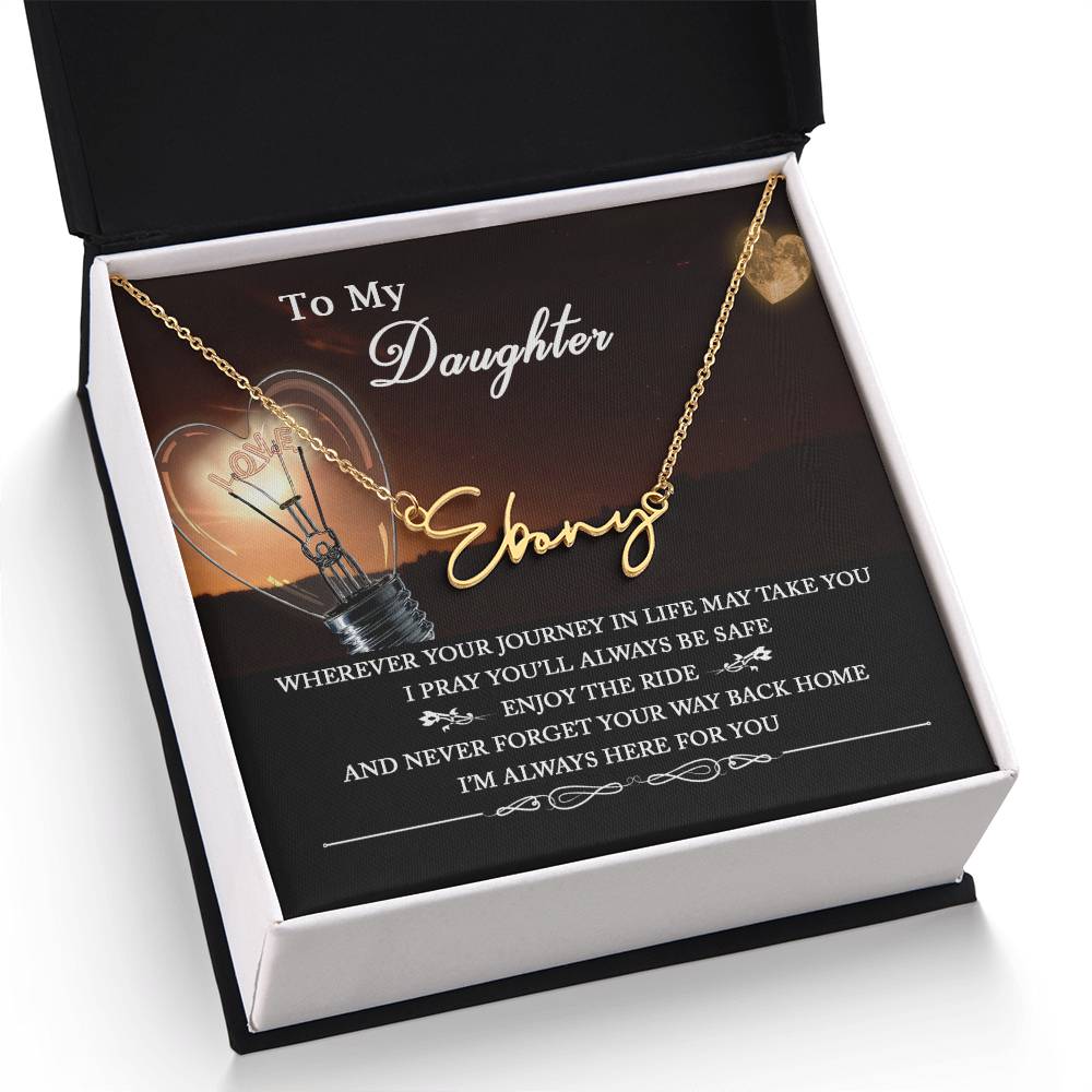 To My Daughter Necklace, Daughter Gift from Mom, Dainty Name Necklace for Daughter, Gift for Daughter from Dad, Daughter Christmas Gifts