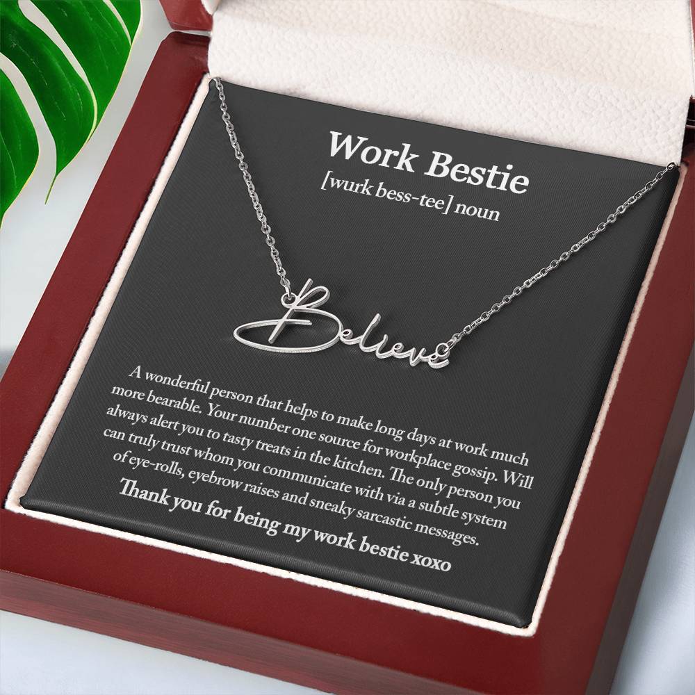 Work Bestie Necklace, Personalized Gift for CoWorker, CoWorker Gift, Work Bestie Birthday Gift, Work Friend Gift, Christmas Gifts