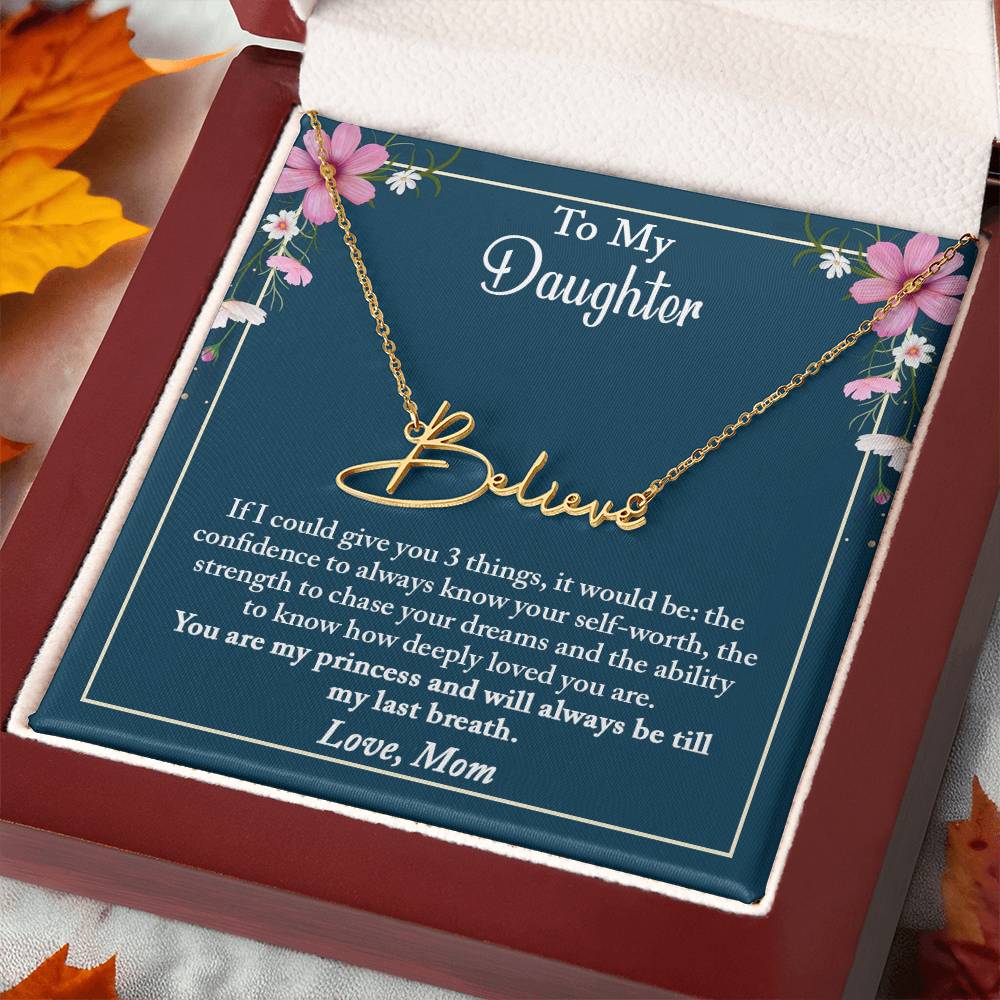 To My Daughter Necklace, Personalized Mother Daughter Gift, Daughter Necklace, Daughter Necklace Gift from Mom, Daughter Name Necklace
