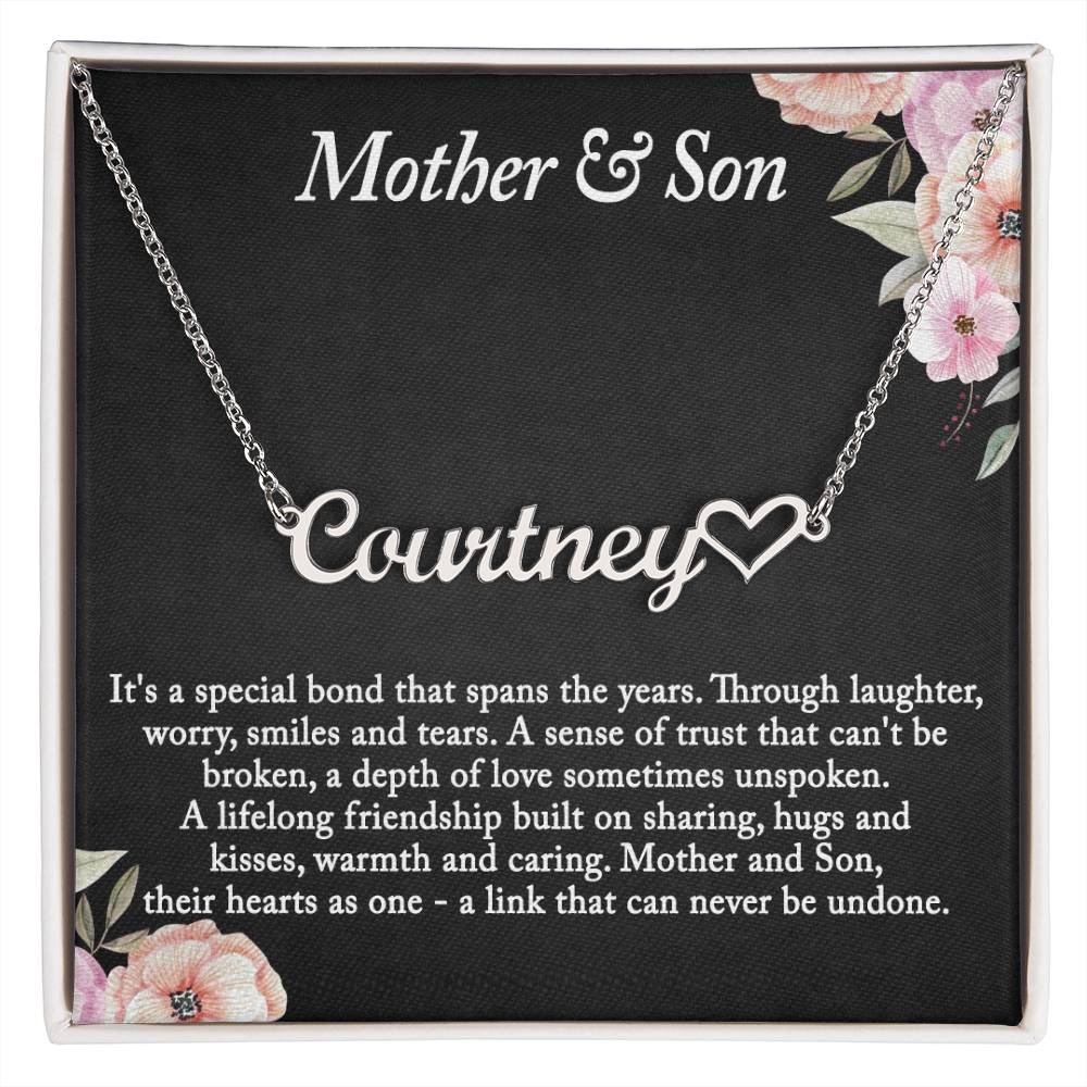 To My Mom Necklace, Mother and Son Gift, Mother and Son Necklace, Necklace Gift from Son, Mom Birthday