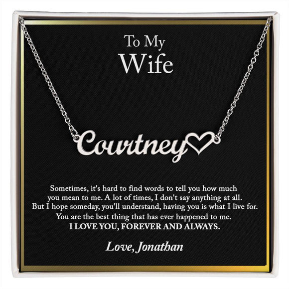 To My Wife Necklace, Anniversary Gift For Wife, Wife Birthday Gift, Wife Necklace, Christmas Gifts, Valentine's Day Gift, Personalized Gifts